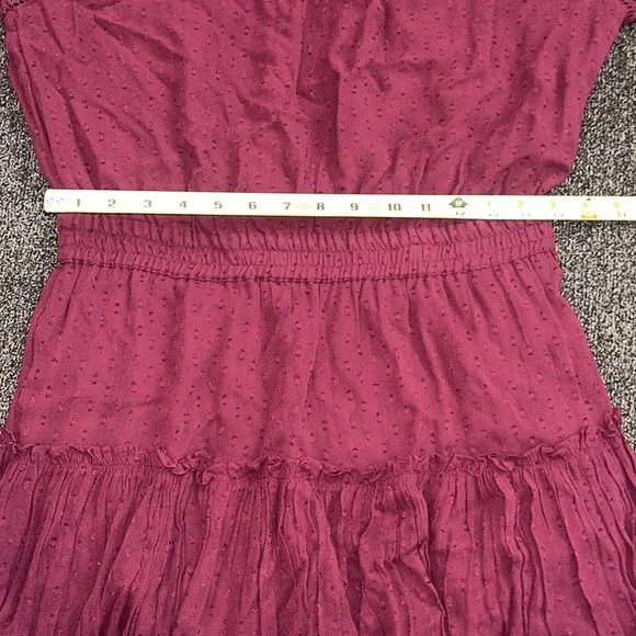 MISA Los Angeles Alin Mini Dress Size M Burgundy Swiss Dot Long Sleeves. - Picture 11 of 16